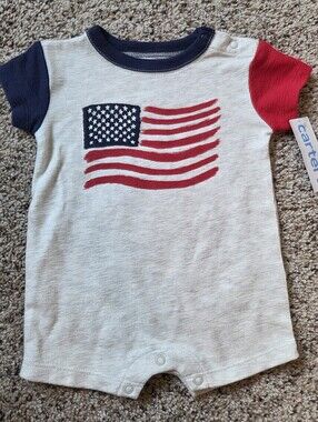 Carter's American Flag Short Sleeve Romper